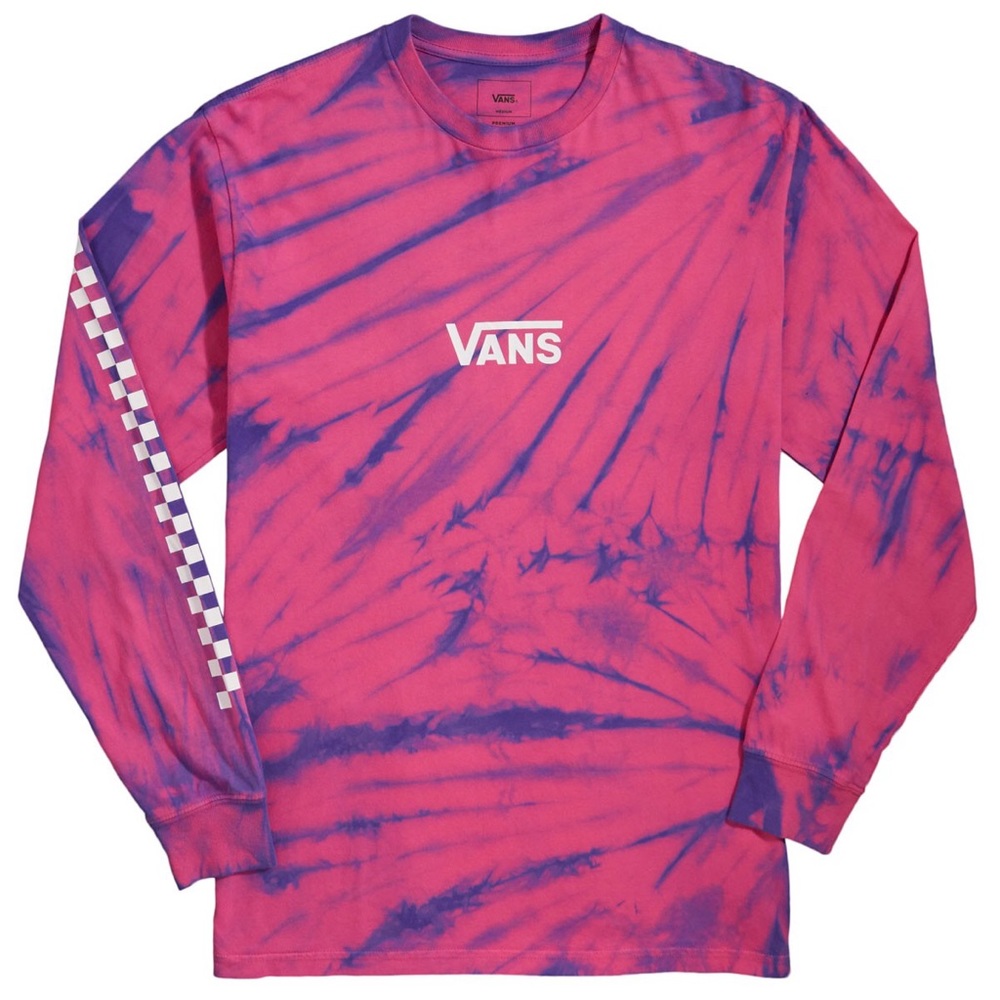 NEW Vans Tie Dye Checkered Long Sleeve T-Shirt
